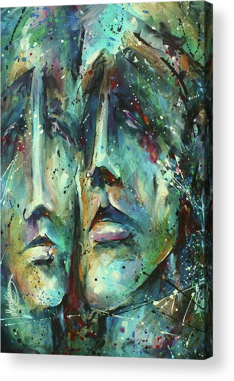 Portrait Acrylic Print featuring the painting Spirits by Michael Lang