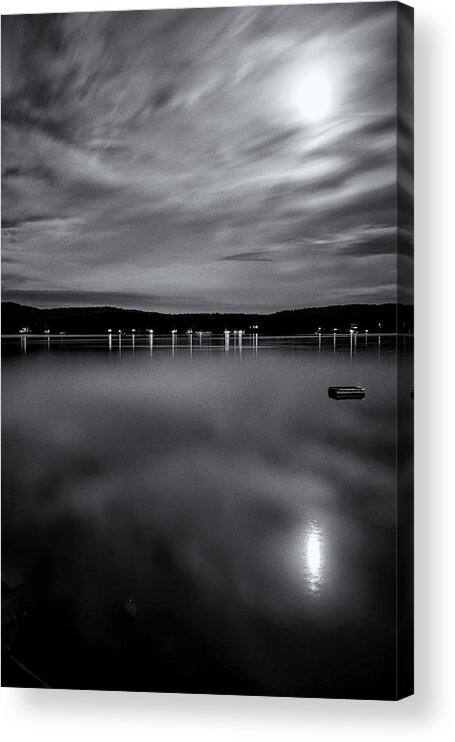 Spofford Lake New Hampshire Acrylic Print featuring the photograph Spofford Lake Moon by Tom Singleton