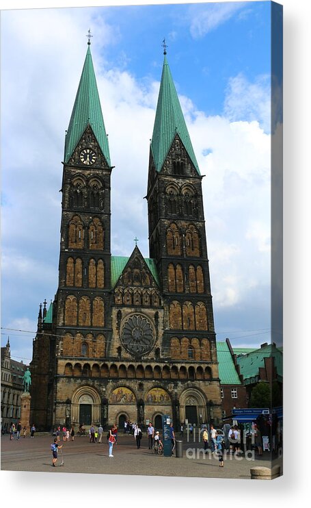 Cathedral Acrylic Print featuring the photograph St. Petri Cathedral Bremen by Christiane Schulze Art And Photography
