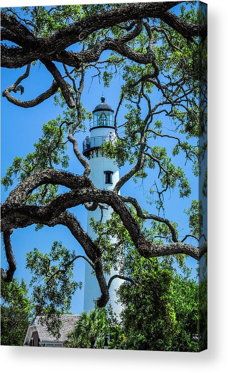 Lighthouse Acrylic Print featuring the photograph St Simons Lighthouse by Ginger Stein