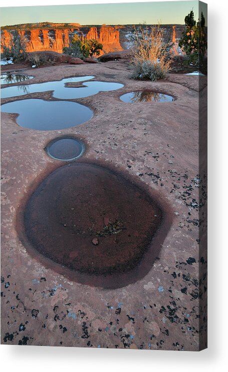Canyonlands National Park Acrylic Print featuring the photograph Stepping Pools at Green River Overlook by Ray Mathis