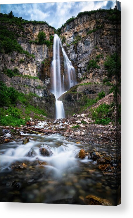 Wasatch Acrylic Print featuring the photograph Stewart Falls in Utah's Wasatch Mountains by James Udall