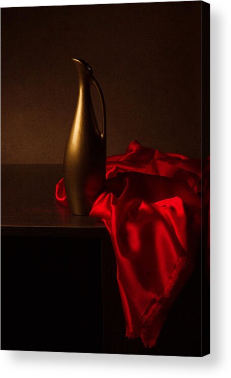 Cloth Acrylic Print featuring the photograph Still Life With Red Cloth by Magnola