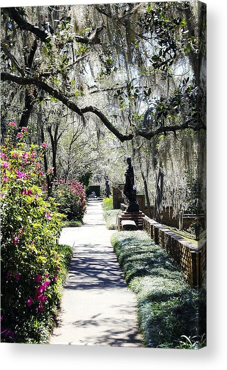 Path Acrylic Print featuring the photograph Stroll in the Gardens by Tina M Daniels  Whiskey Birch Studios