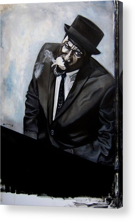 Thelonious Monk Acrylic Print featuring the painting Study - Monk by Martel Chapman