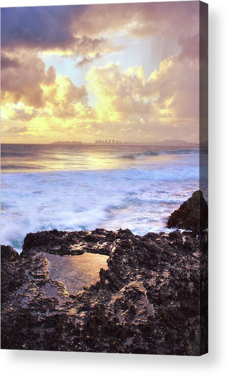 Scenics Acrylic Print featuring the photograph Sunrise Over Coolangatta by Nancy Branston