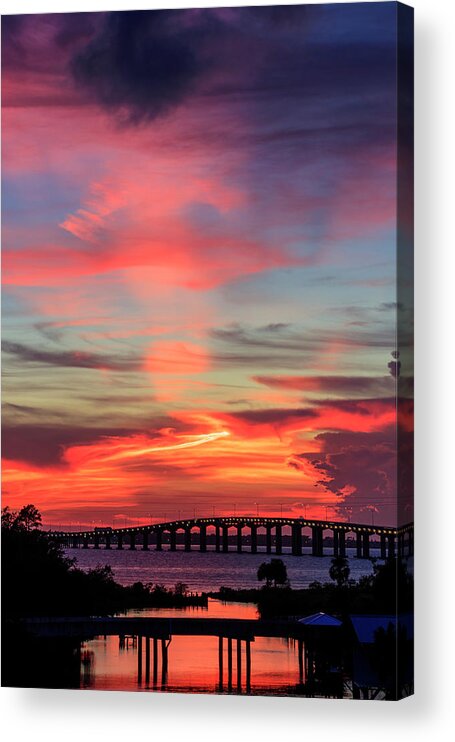 Sunset Acrylic Print featuring the photograph Sunset Over the Bayou by JASawyer Imaging