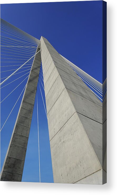 Built Structure Acrylic Print featuring the photograph Suspension Bridge Details by Adam Jones