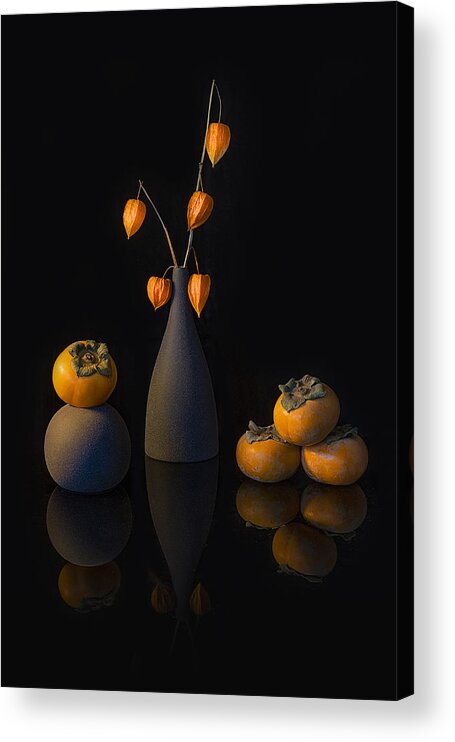 Sweet Acrylic Print featuring the photograph Sweet Persimmons by Lydia Jacobs