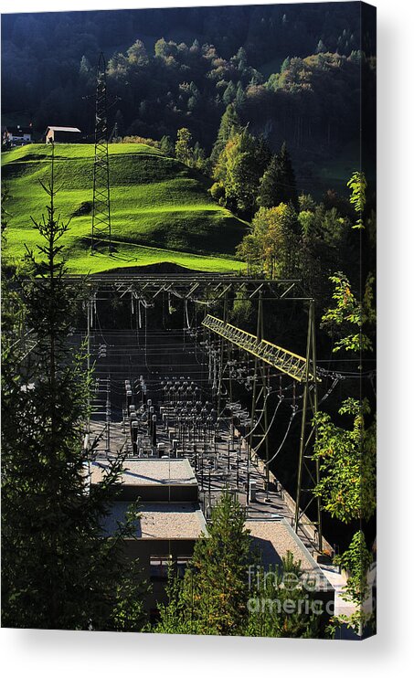 Power Station Acrylic Print featuring the photograph Swiss Power - Swiss Pastoral by Steve Ember