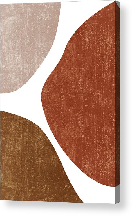 Terracotta Acrylic Print featuring the mixed media Terracotta Art Print 1 - Terracotta Abstract - Modern, Minimal, Contemporary Abstract - Brown, Beige by Studio Grafiikka