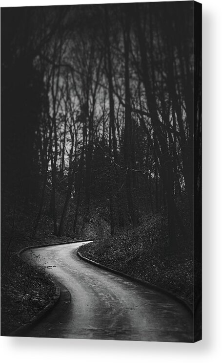 Black And White Acrylic Print featuring the photograph That Lonesome Road by Scott Norris