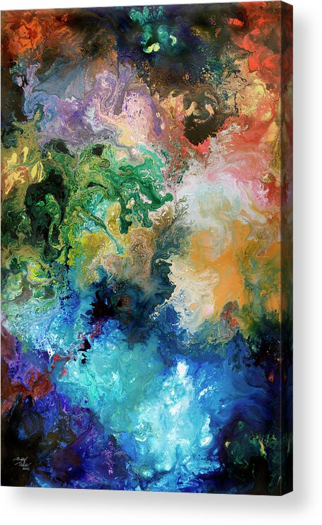 Biology Acrylic Print featuring the painting The Great Diversity by Sally Trace