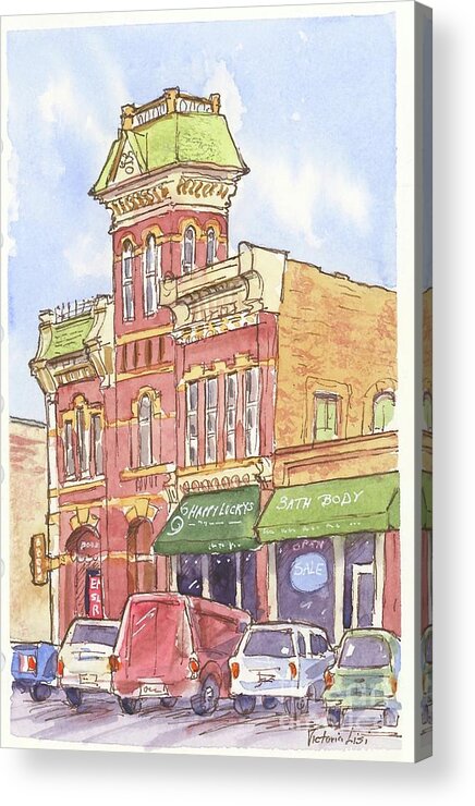 Fire House Books Acrylic Print featuring the painting The Old Fire House by Victoria Lisi