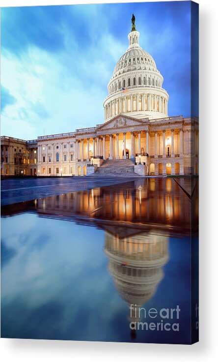 Outdoors Acrylic Print featuring the photograph The United States Capitol Building by Uschools
