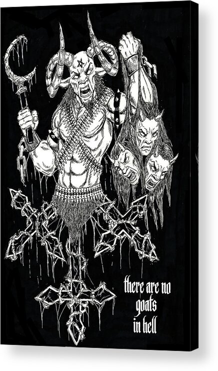 Baphomet Acrylic Print featuring the drawing There Are No Goats In Hell by Alaric Barca