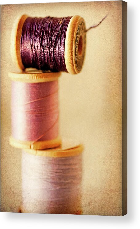 Thread Purples Acrylic Print featuring the photograph Thread Purples by Jessica Rogers