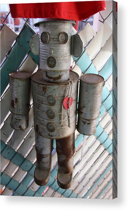 Tin Acrylic Print featuring the photograph Tin Can Man by Laura Smith
