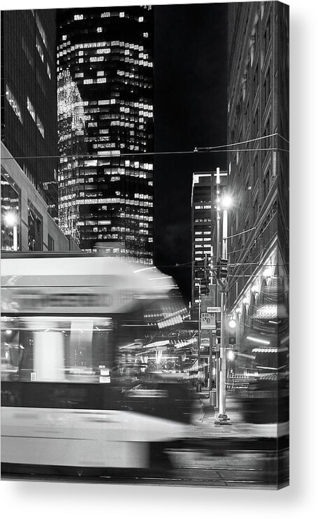 Minneapolis Acrylic Print featuring the photograph Train Crossing Nicollet Mall by Jim Hughes