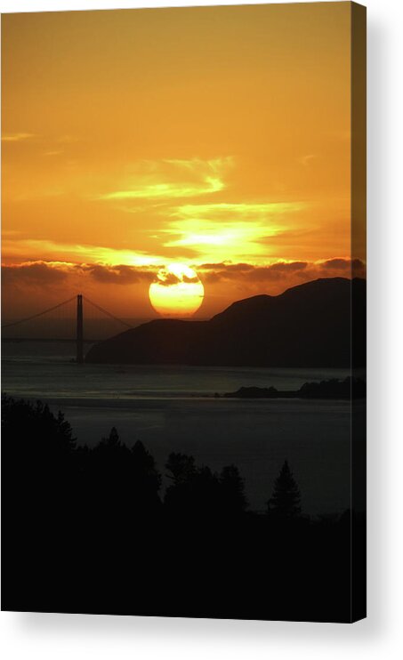 Golden Gate Bridge Acrylic Print featuring the photograph True Gold by Donna Blackhall