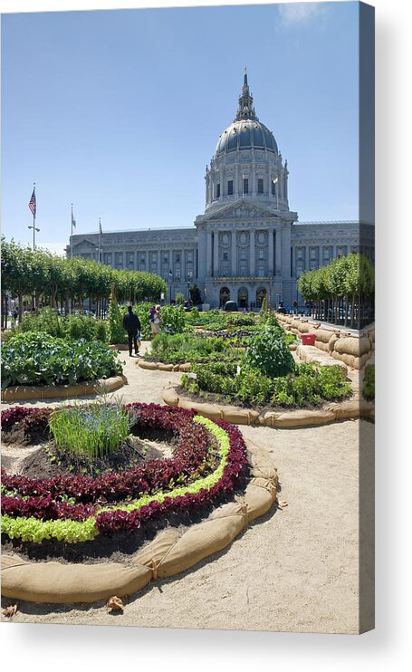 Pole Acrylic Print featuring the photograph Vegetable Display At City Hall In San by David Clapp