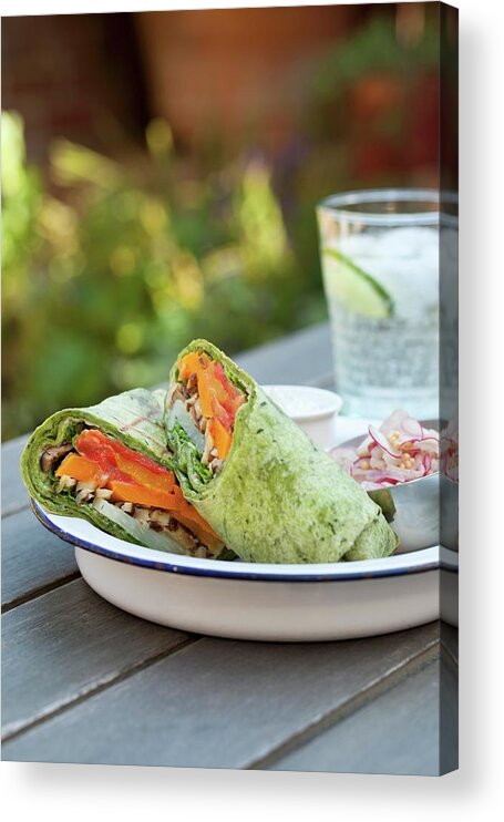 Ip_11308623 Acrylic Print featuring the photograph Vegetable Wraps With A Radish Salad by Rene Comet