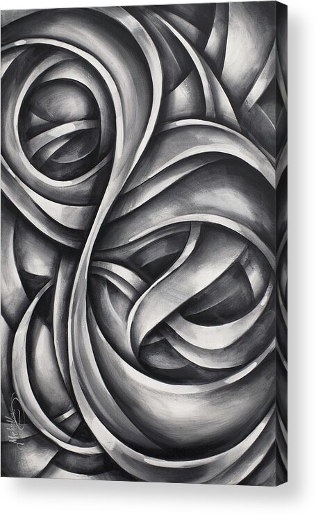 Monotone Acrylic Print featuring the painting 'void' by Michael Lang
