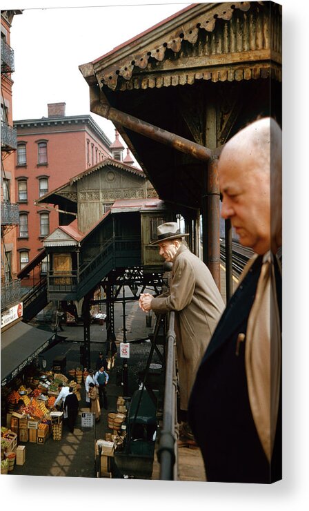 Street Acrylic Print featuring the photograph Waiting On The El Train by Eliot Elisofon