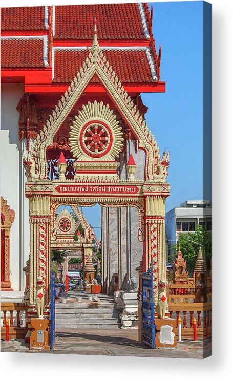 Thailand Acrylic Print featuring the photograph Wat Liab Ubosot Gateway DTHU039 by Gerry Gantt