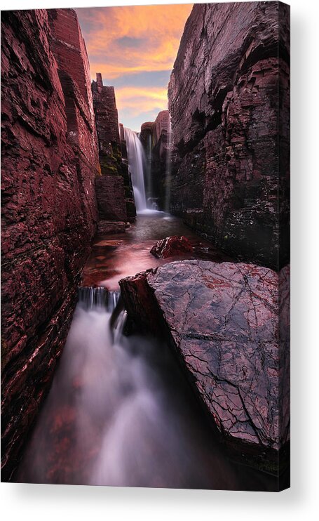 Landscape Acrylic Print featuring the photograph Waterfall Passage by Victor Liu
