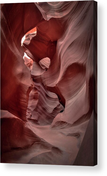 Lower Antelope Canyon Acrylic Print featuring the photograph Waves and Curls by Laura Hedien