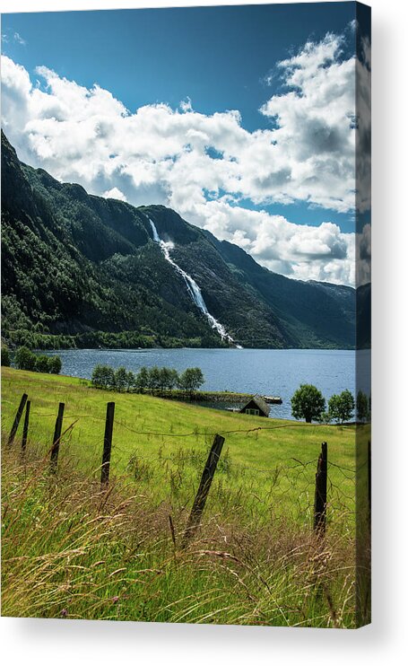 Tranquility Acrylic Print featuring the photograph Western Norway - Langfossen by Tore Thiis Fjeld