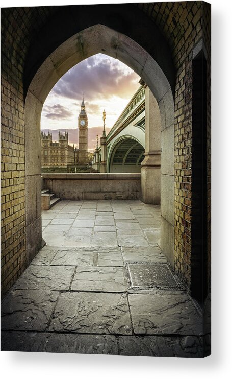 Big Ben Acrylic Print featuring the photograph Westminster Tunnel by Nader El Assy