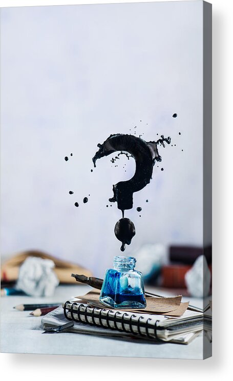 Ink Acrylic Print featuring the photograph What To Write by Dina Belenko