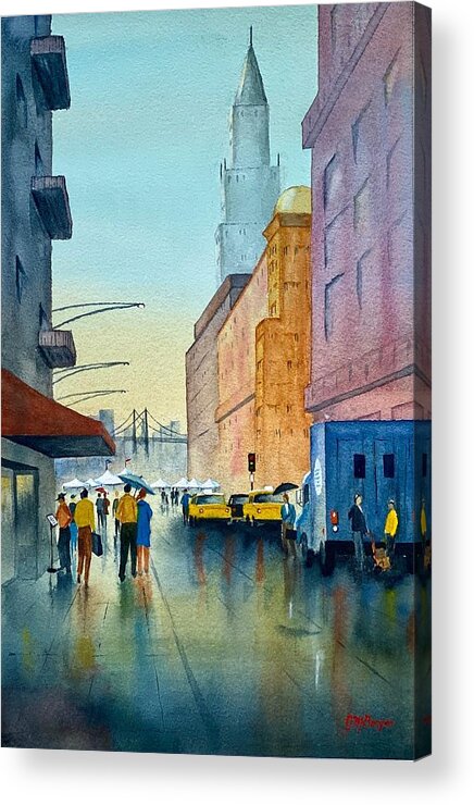 City Acrylic Print featuring the painting What's Goin' On? by Joseph Burger