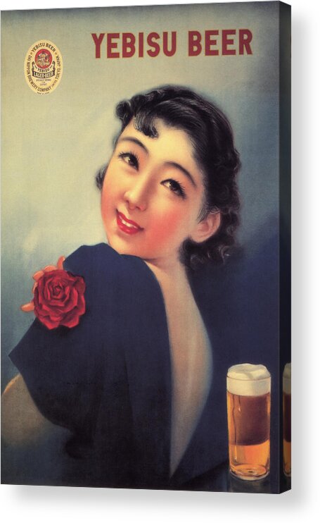 Beer Acrylic Print featuring the painting Yebisu Beer by Unknown