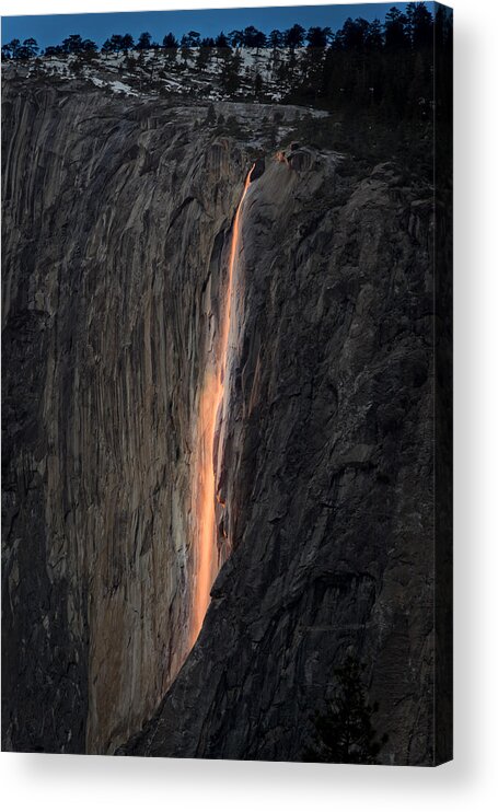 Yosemite Acrylic Print featuring the photograph Yosemite Horsetail Falls by Mike Thompson