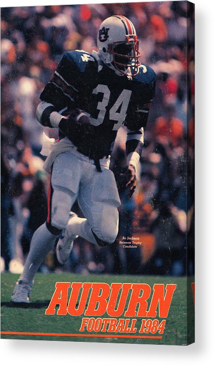Auburn Acrylic Print featuring the mixed media 1984 Auburn Football by Row One Brand