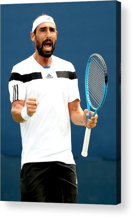Marcos Baghdatis Acrylic Print featuring the photograph 2013 US Open - Day 3 #1 by Matthew Stockman