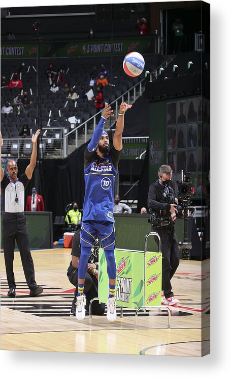 Atlanta Acrylic Print featuring the photograph 2021 NBA All-Star - MTN DEW 3-Point Contest by Nathaniel S. Butler
