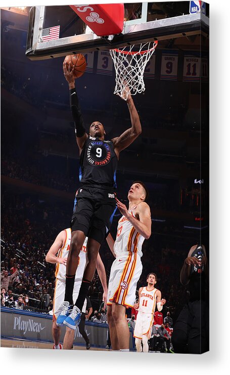 Playoffs Acrylic Print featuring the photograph 2021 NBA Playoffs - Atlanta Hawks v New York Knicks by Nathaniel S. Butler