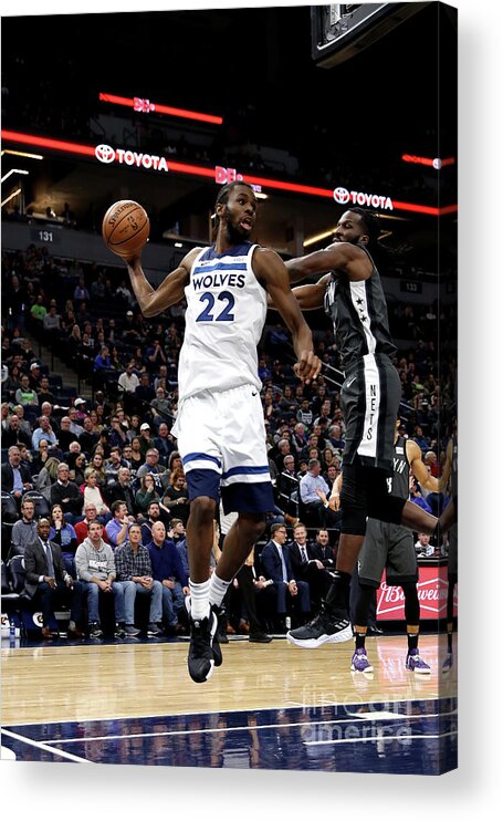 Andrew Wiggins Acrylic Print featuring the photograph Andrew Wiggins by Jordan Johnson