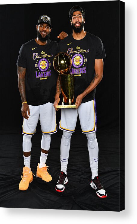 Playoffs Acrylic Print featuring the photograph Anthony Davis and Lebron James by Jesse D. Garrabrant