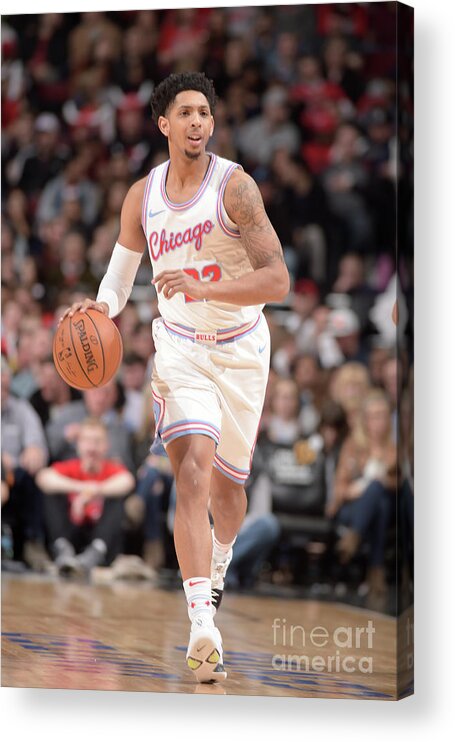 Nba Pro Basketball Acrylic Print featuring the photograph Cameron Payne by Randy Belice