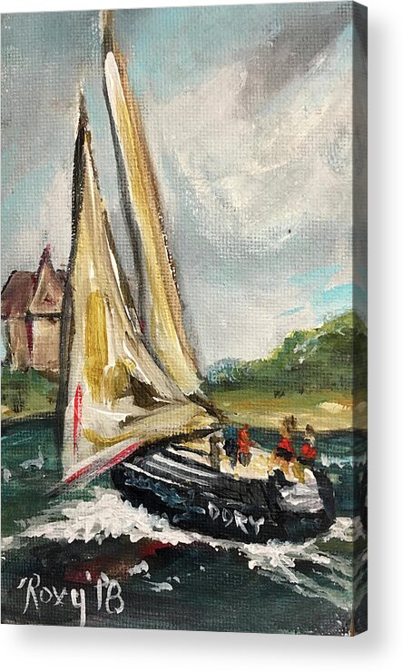 Cape Cod Acrylic Print featuring the painting Cape Sailing by Roxy Rich