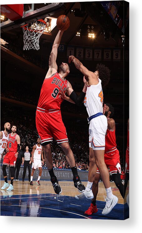 Nikola Vucevic Acrylic Print featuring the photograph Chicago Bulls v New York Knicks by Nathaniel S. Butler