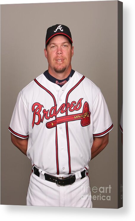 Media Day Acrylic Print featuring the photograph Chipper Jones #1 by Tony Firriolo