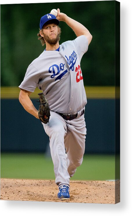 People Acrylic Print featuring the photograph Clayton Kershaw by Justin Edmonds