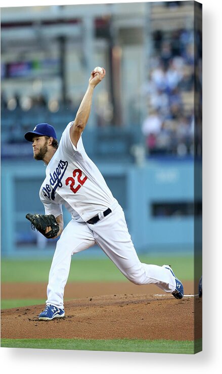 People Acrylic Print featuring the photograph Clayton Kershaw #1 by Stephen Dunn