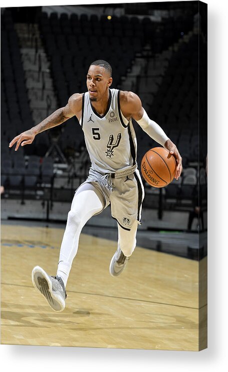 Dejounte Murray Acrylic Print featuring the photograph Dejounte Murray #1 by Logan Riely